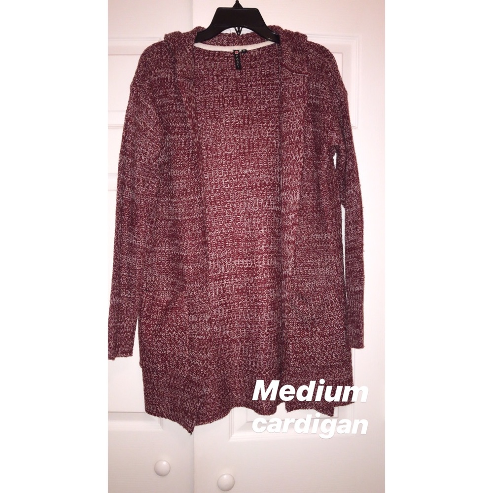 Red long cardigan
